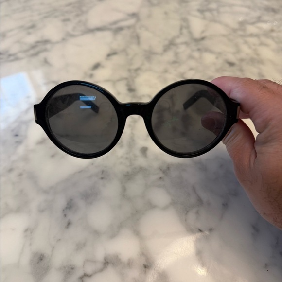Saint Laurent Black Round Sunglasses - Picture 1 of 5